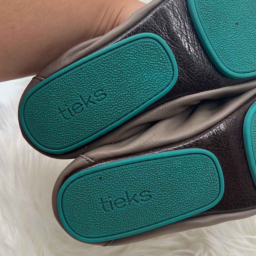 Tieks Taupe Leather Ballet Flats - Picture 6 of 10